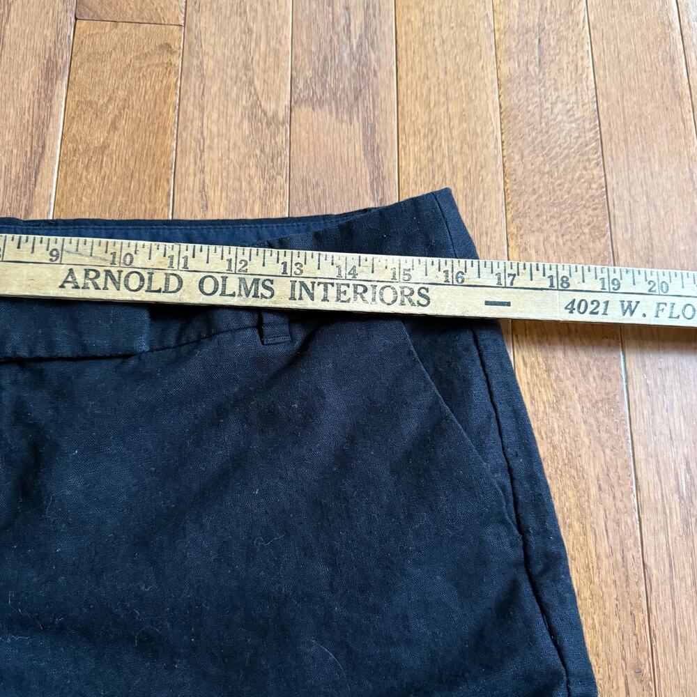 J. Crew | Preppy Summer Vacation Black Linen Blend Shorts Scallop Hems Size 10 - Picture 9 of 10
